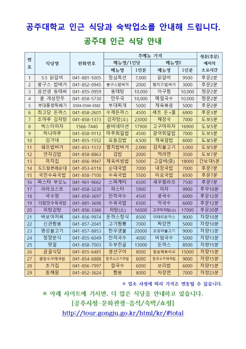 공주대 인근 식당 및 숙박업소 안내 공지001.jpg
