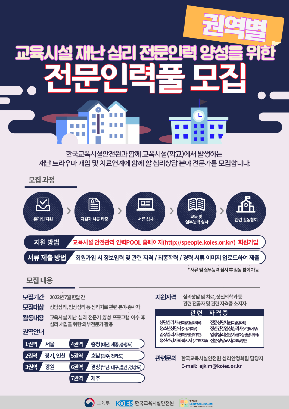 붙임3. 2023년 교육시설 재난 트라우마 전문인력풀 모집 포스터_1.png